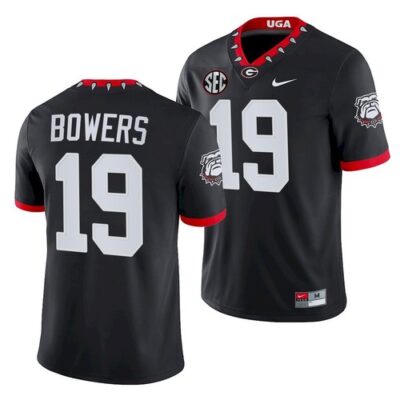 Georgia Bulldogs #19 Brock Bowers Black Mascot College Jersey