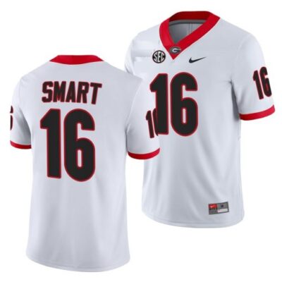 Georgia Bulldogs #16 Kirby Smart Jersey White Stitched