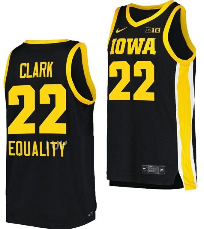 Caitlin Clark Jersey Iowa Hawkeyes College Basketball Black Equality #22