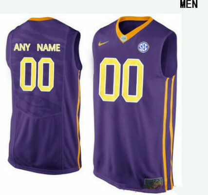 Custom LSU Tigers Jersey College Basketball Name and Number Elite Purple