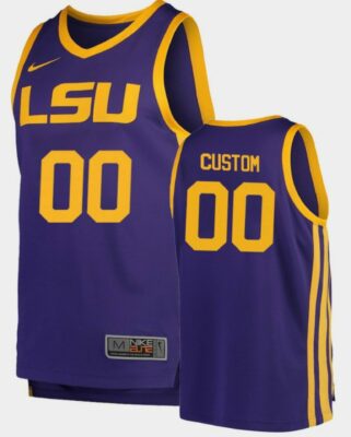 Custom LSU Tigers Jersey Name and Number College Basketball Replica Purple