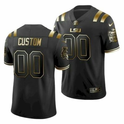 LSU Tigers Custom Jersey Name and Number NCAA Football Black