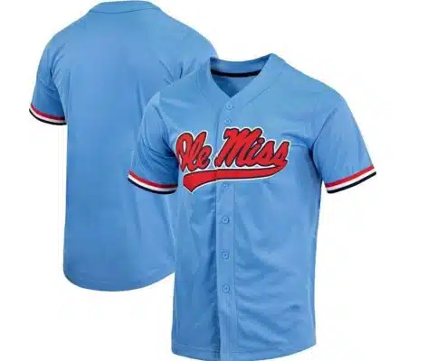 Ole Miss Rebels Baseball College World Series Champs 2022 Light Blue Jersey