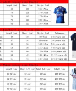 size chart soccer