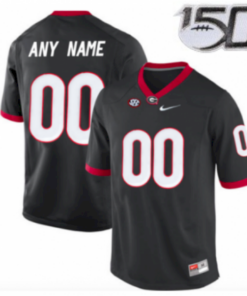 Custom Name, Number Georgia Bulldogs Black Football 150th Jersey