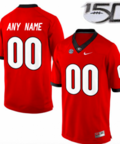 Custom Name, Number Georgia Bulldogs Red Football 150th Jersey