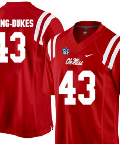 Men Ole Miss Rebels 43 Detric Bing-Dukes Red 2020 Jersey