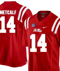 Men's Ole Miss Rebels #14 D.K. Metcalf Red 2020 NCAA Football Jersey