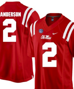 Men's Ole Miss Rebels 2 Deontay Anderson Red 2020 Jersey