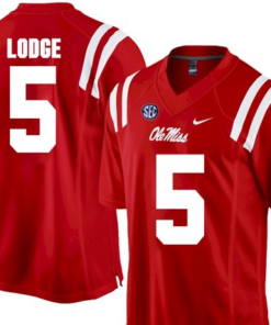 Men's Ole Miss Rebels #5 DaMarkus Lodge Red 2020 Jersey