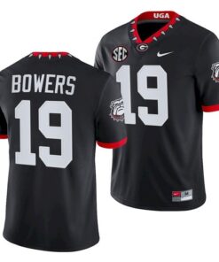 Georgia Bulldogs #19 Brock Bowers Black Mascot College Jersey