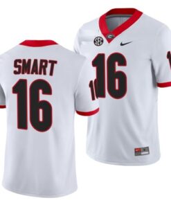 Georgia Bulldogs #16 Kirby Smart Jersey White Stitched