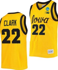 Caitlin Clark Jersey Iowa Hawkeyes College Basketball 2023 NCAA March Madness Gold #22