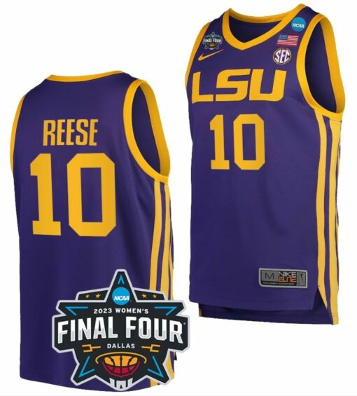 Angel Reese Jersey #10 LSU Tigers College Basketball 2023 National Championship Bound Purple