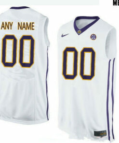 Custom LSU Tigers Jersey College Basketball Name and Number Elite White