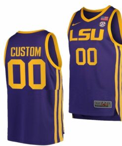 Custom LSU Tigers Jersey Name and Number College Basketball Replica SEC Purple