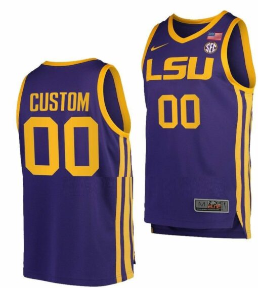 Custom LSU Tigers Jersey Name and Number College Basketball Replica SEC Purple