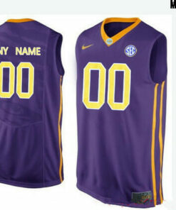 Custom LSU Tigers Jersey College Basketball Name and Number Elite Purple