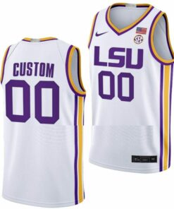 Custom LSU Tigers Jersey Name and Number College Basketball Limited White