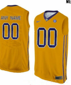 Custom LSU Tigers Jersey Name And Number College Basketball Name and Number Elite Gold