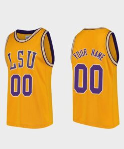 Custom Lsu Tigers Jersey Name and Number College Basketball Gold