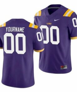 LSU Tigers Custom Jersey Name and Number NCAA Football Purple