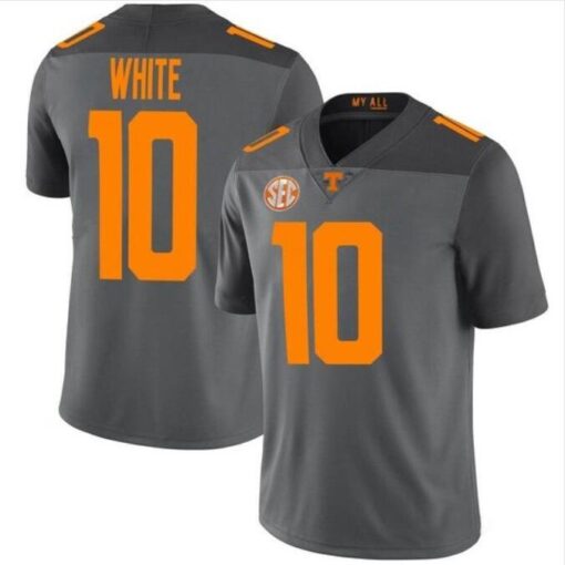 Men's Squirrel White #10 Tennessee VolunMIrs Limited Jersey Gray